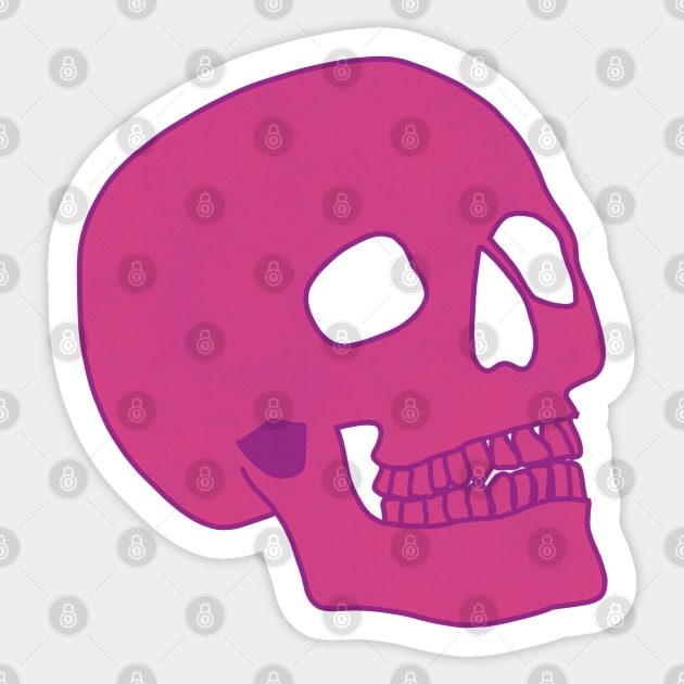 Minimal Neon Skull - pink Sticker by JuneNostalgia